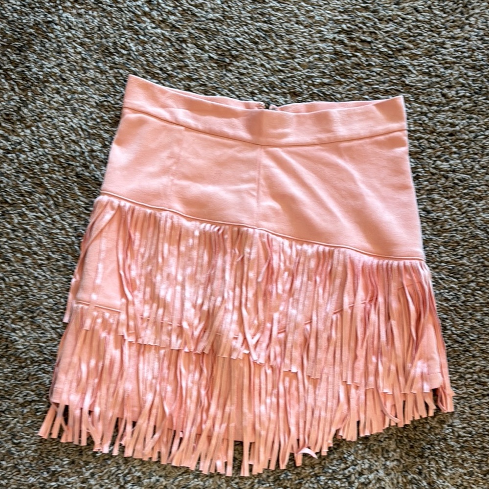 Pink Fringe Skirt